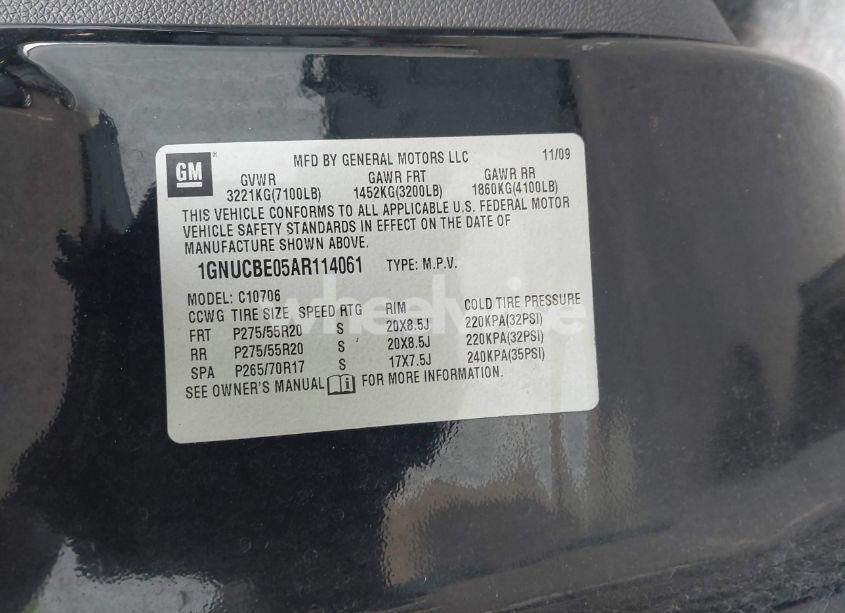 Photo 9 of 2010 Chevrolet Tahoe LT (VIN 1GNUCBE05AR114061)