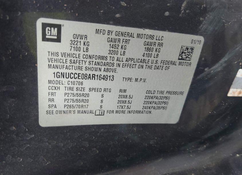 Photo 9 of 2010 Chevrolet Tahoe LTZ (VIN 1GNUCCE08AR164913)