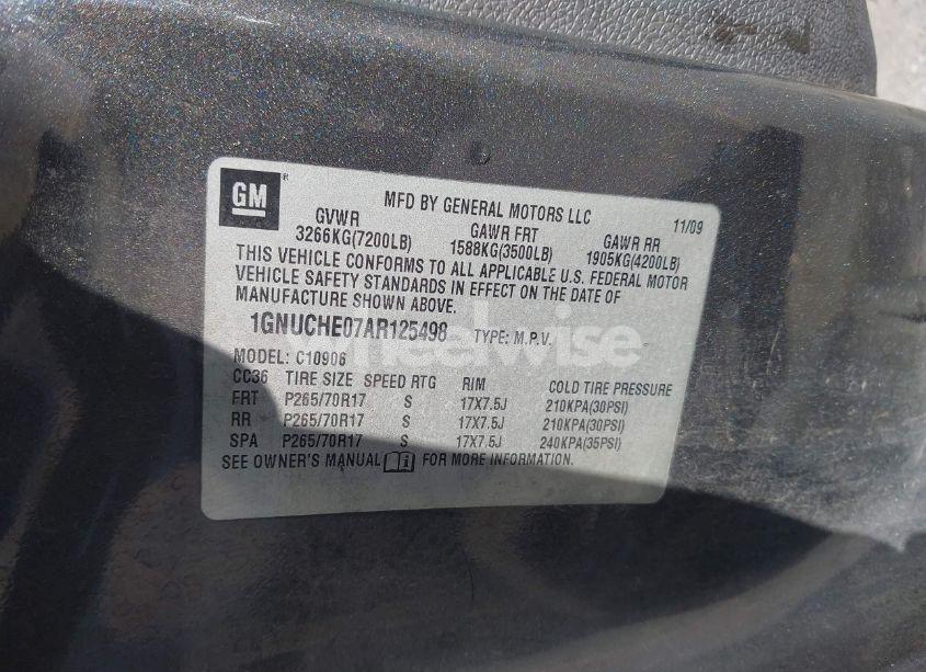 Photo 9 of 2010 Chevrolet Suburban 1500 LS (VIN 1GNUCHE07AR125498)