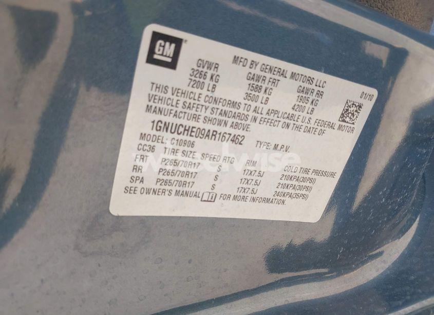 Photo 9 of 2010 Chevrolet Suburban 1500 LS (VIN 1GNUCHE09AR167462)