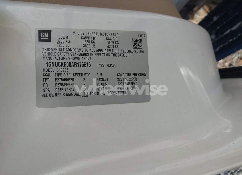 Photo 9 of 2010 Chevrolet Suburban 1500 LTZ (VIN 1GNUCKE00AR176516)