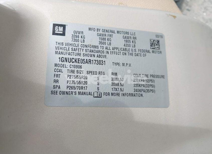 Photo 9 of 2010 Chevrolet Suburban 1500 LTZ (VIN 1GNUCKE05AR173031)