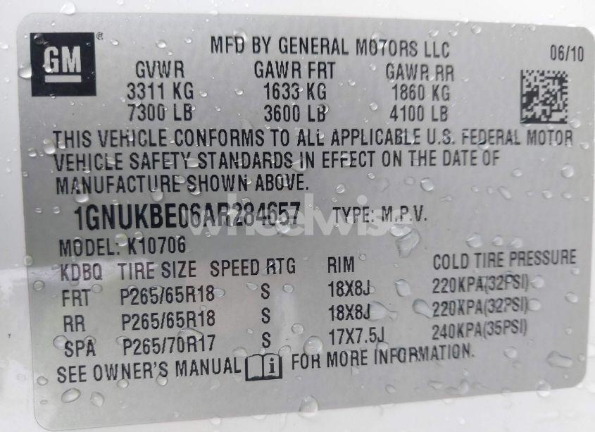 Photo 9 of 2010 Chevrolet Tahoe LT (VIN 1GNUKBE06AR284657)