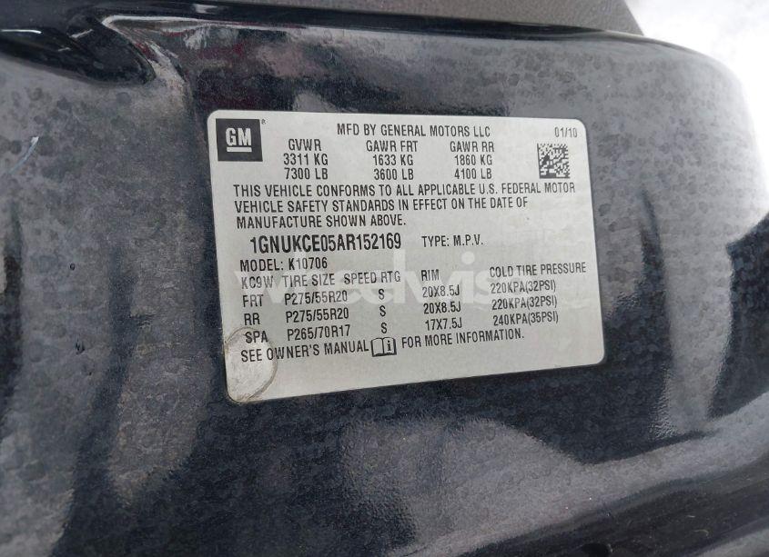 Photo 9 of 2010 Chevrolet Tahoe LTZ (VIN 1GNUKCE05AR152169)