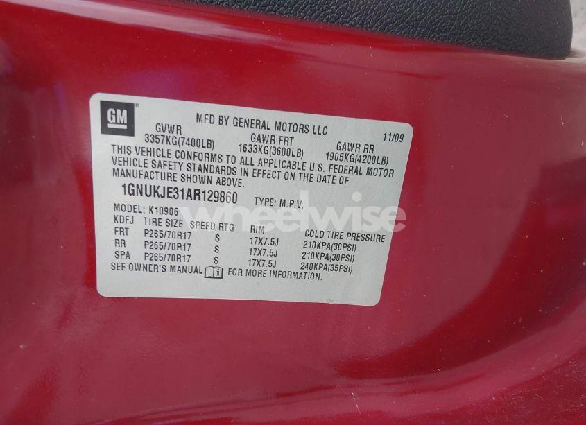 Photo 9 of 2010 Chevrolet Suburban 1500 LT1 (VIN 1GNUKJE31AR129860)