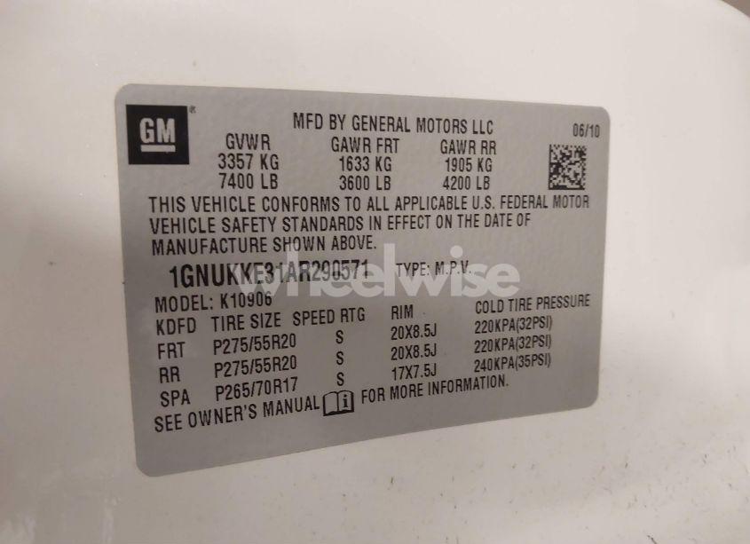 Photo 9 of 2010 Chevrolet Suburban 1500 LTZ (VIN 1GNUKKE31AR290571)