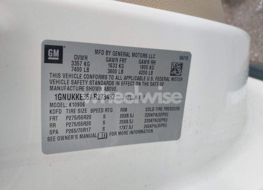 Photo 9 of 2010 Chevrolet Suburban 1500 LTZ (VIN 1GNUKKE35AR273482)