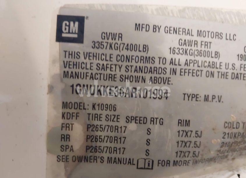 Photo 9 of 2010 Chevrolet Suburban 1500 LTZ (VIN 1GNUKKE36AR101994)