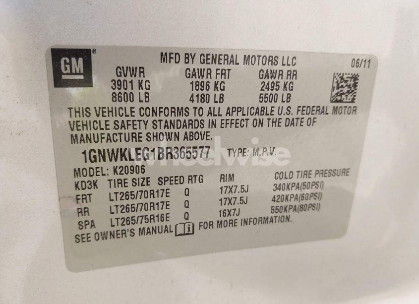 Photo 9 of 2011 Chevrolet Suburban 2500 LS (VIN 1GNWKLEG1BR365577)