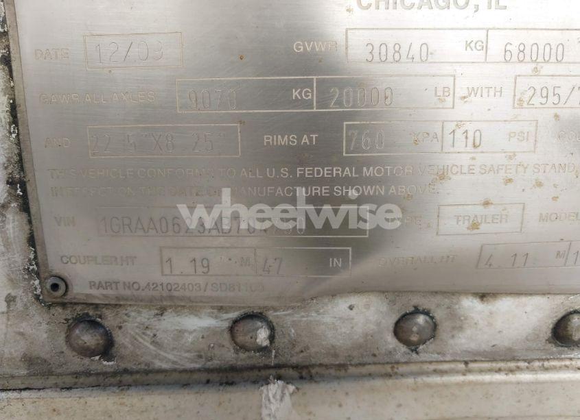 Photo 9 of 2010 Great Dane TRAILERS UNKNOWN (VIN 1GRAA0623AB704750)
