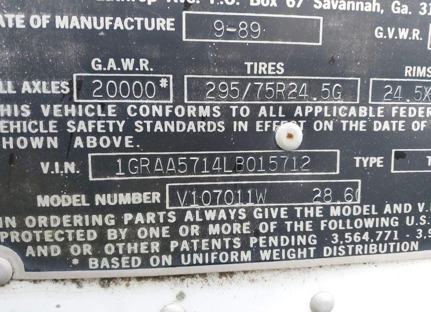 Photo 9 of 1990 Great Dane TRAILERS GREAT DANE TRAILERS (VIN 1GRAA5714LB015712)