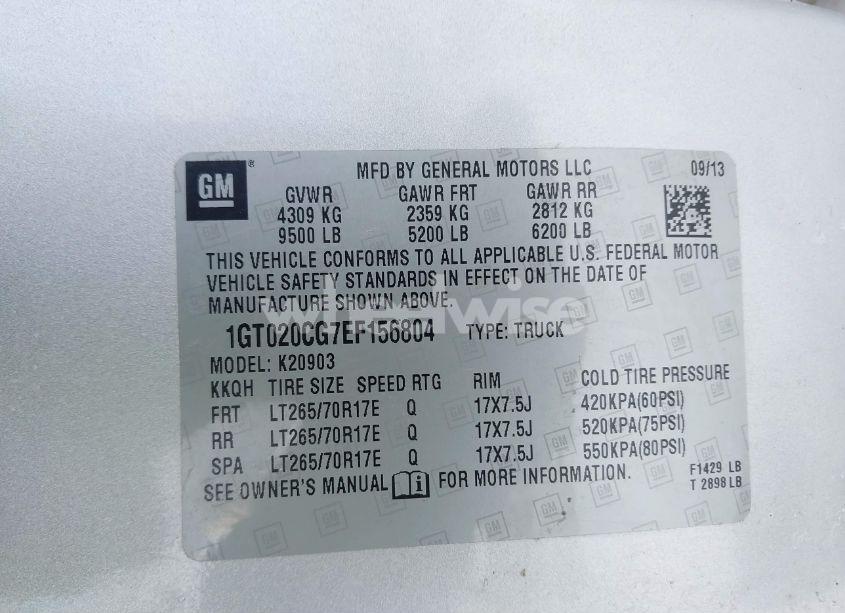 Photo 9 of 2014 Gmc Sierra 2500HD SLE (VIN 1GT020CG7EF156804)