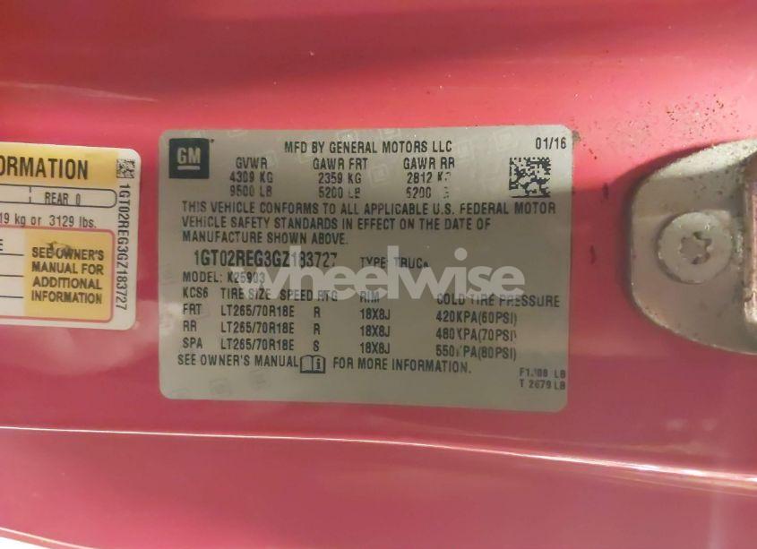 Photo 9 of 2016 Gmc Sierra 2500HD (VIN 1GT02REG3GZ183727)