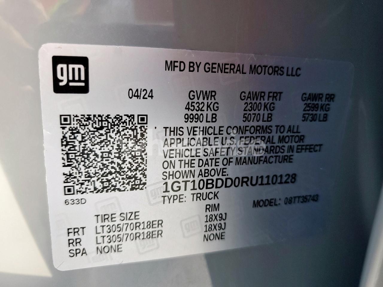 Photo 12 of 2024 GMC HUMMER PICKUP 2X (VIN 1GT10BDD0RU110128)