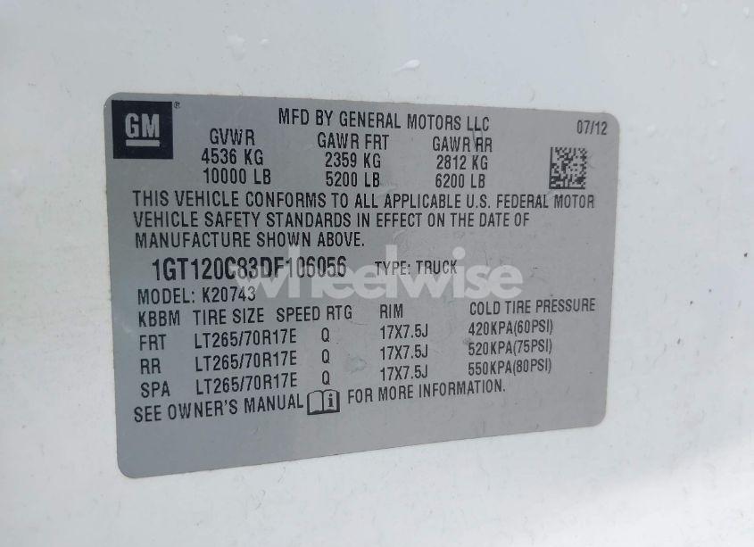 Photo 9 of 2013 Gmc Sierra 2500HD SLE (VIN 1GT120C83DF106056)