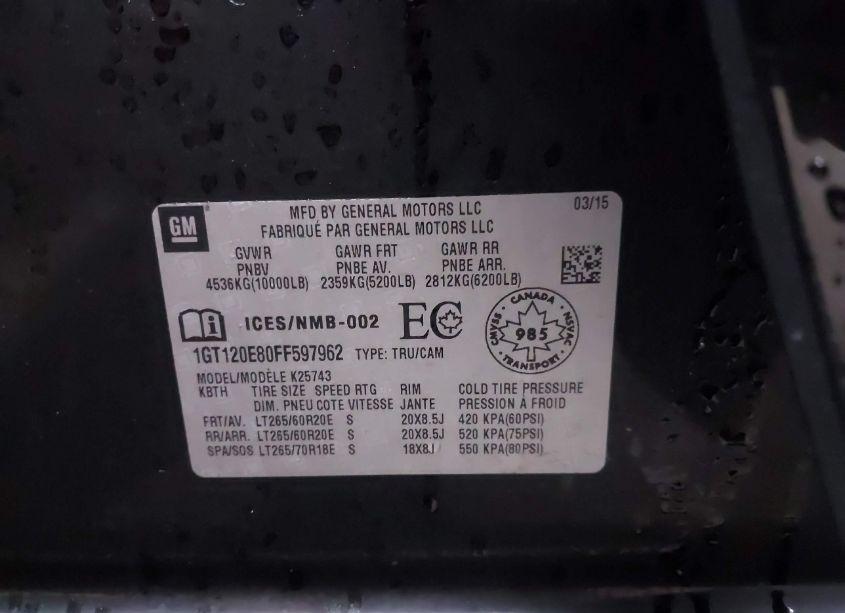 Photo 9 of 2015 Gmc Sierra 2500HD DENALI (VIN 1GT120E80FF597962)