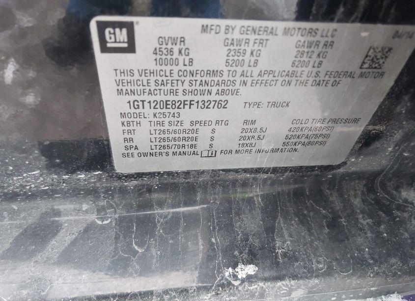 Photo 9 of 2015 Gmc Sierra 2500HD DENALI (VIN 1GT120E82FF132762)