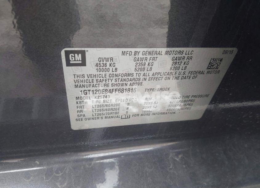 Photo 9 of 2015 Gmc Sierra 2500HD DENALI (VIN 1GT120E84FF681816)