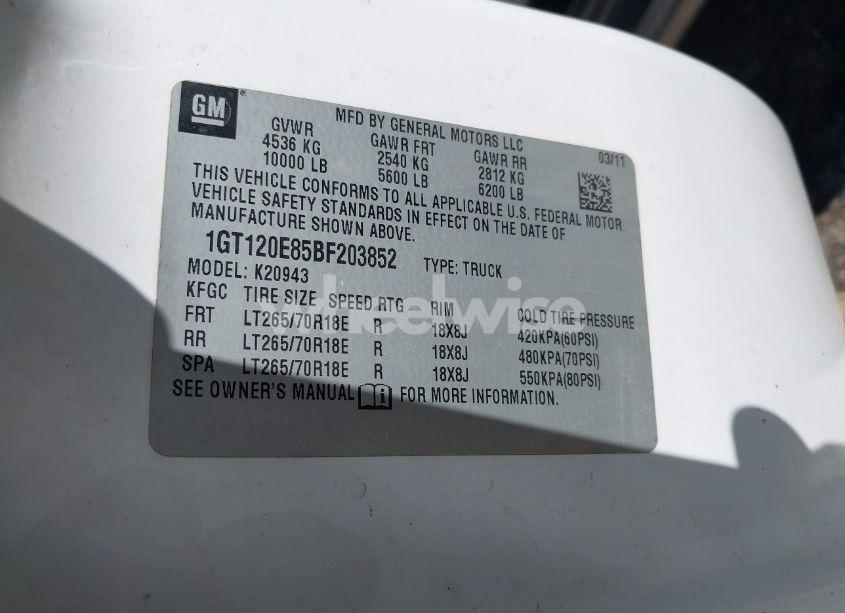 Photo 8 of 2011 Gmc Sierra 2500HD SLE (VIN 1GT120E85BF203852)