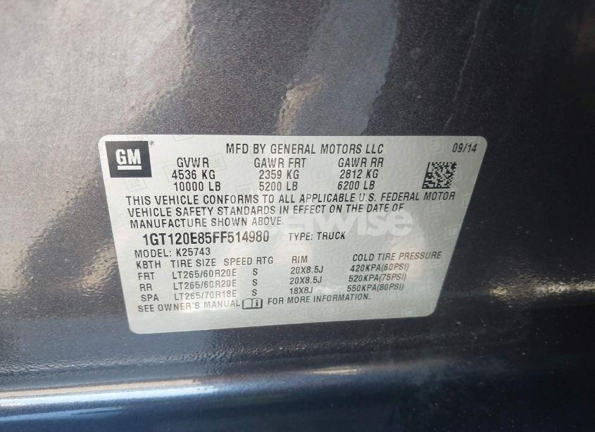 Photo 9 of 2015 Gmc Sierra 2500HD DENALI (VIN 1GT120E85FF514980)