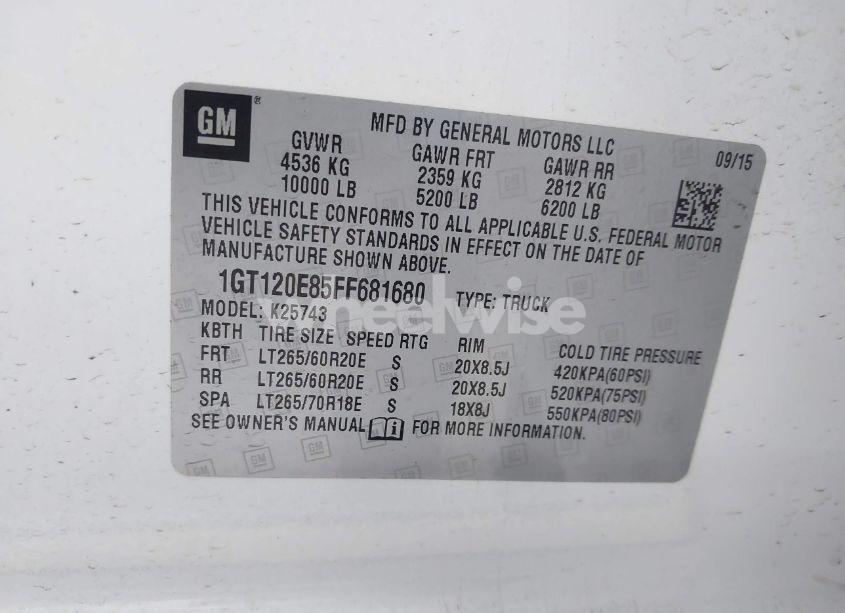 Photo 9 of 2015 Gmc Sierra 2500HD DENALI (VIN 1GT120E85FF681680)