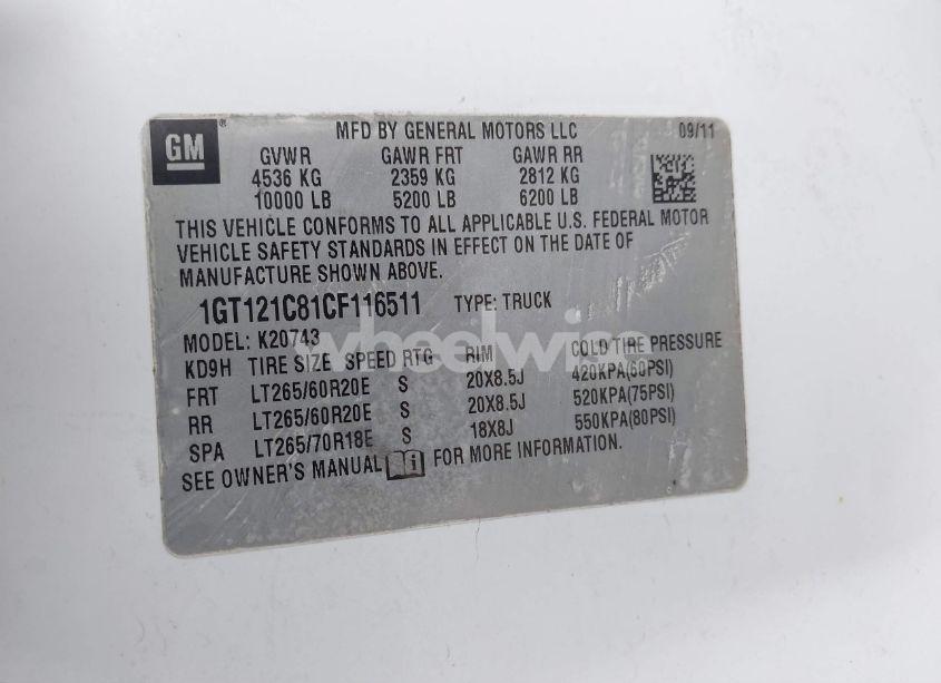 Photo 9 of 2012 Gmc Sierra 2500HD SLT (VIN 1GT121C81CF116511)