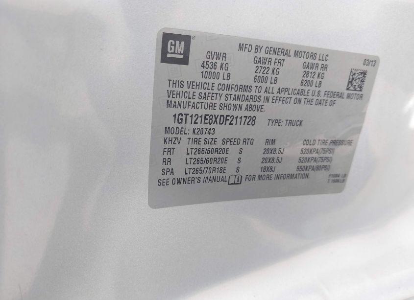 Photo 9 of 2013 Gmc Sierra 2500HD SLT (VIN 1GT121E8XDF211728)