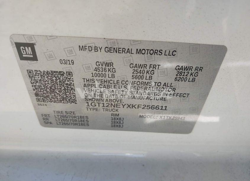 Photo 9 of 2019 Gmc Sierra 2500HD (VIN 1GT12NEYXKF256611)