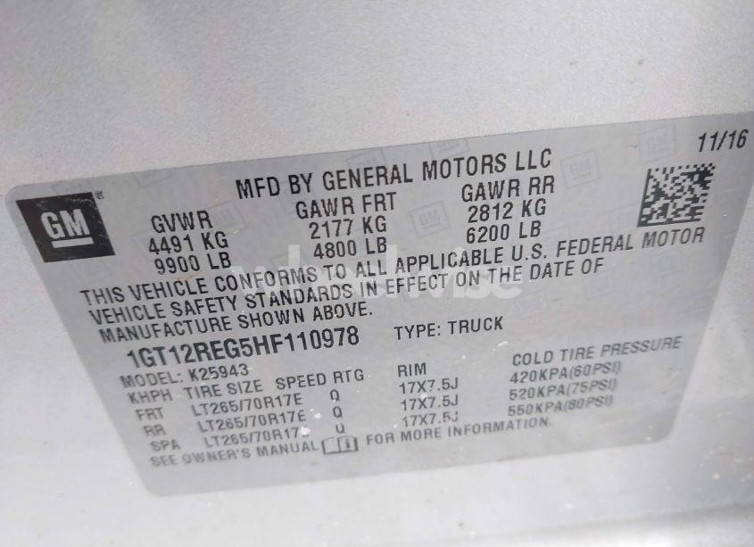 Photo 9 of 2017 Gmc Sierra 2500HD (VIN 1GT12REG5HF110978)