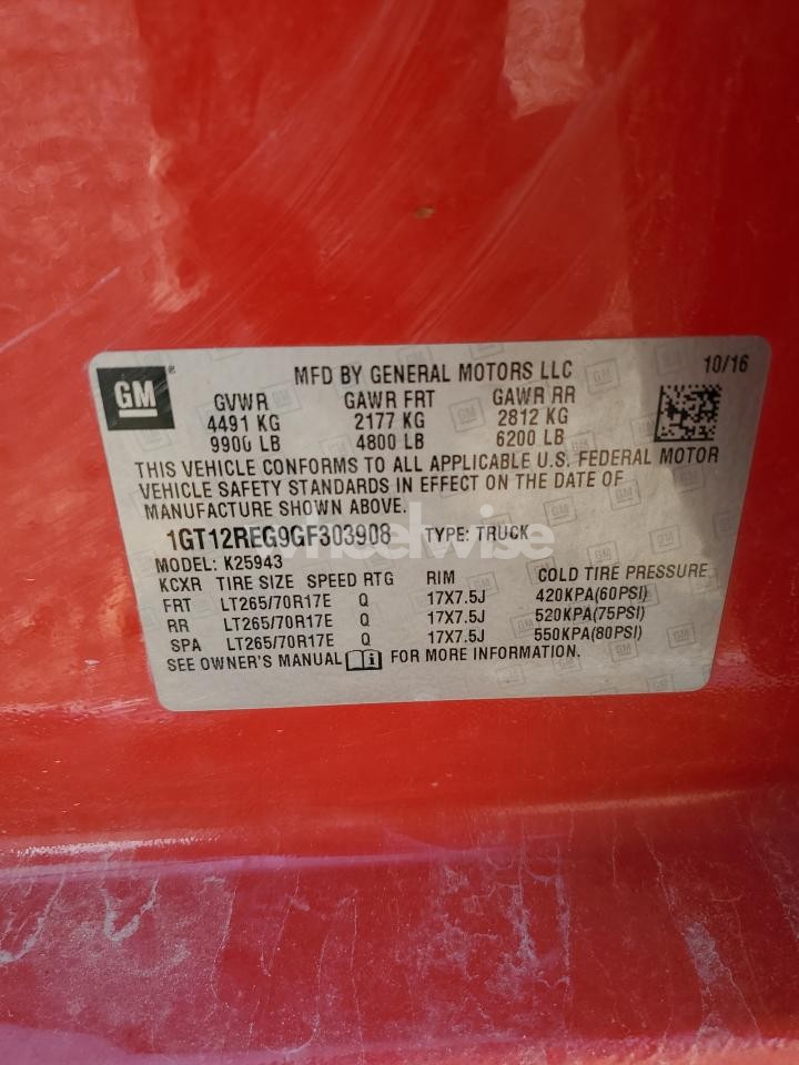 Photo 12 of 2016 GMC SIERRA K2500 HEAVY DUTY (VIN 1GT12REG9GF303908)