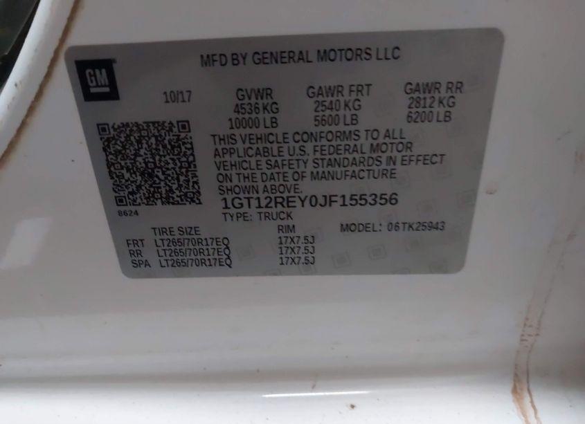 Photo 9 of 2018 Gmc Sierra 2500HD (VIN 1GT12REY0JF155356)