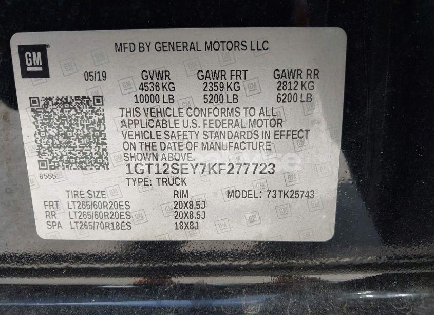 Photo 9 of 2019 Gmc Sierra 2500HD DENALI (VIN 1GT12SEY7KF277723)