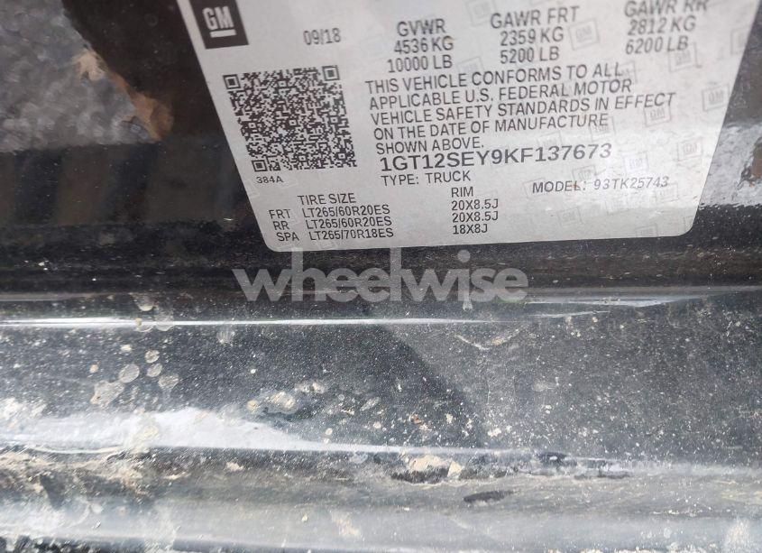 Photo 9 of 2019 Gmc Sierra 2500HD DENALI (VIN 1GT12SEY9KF137673)