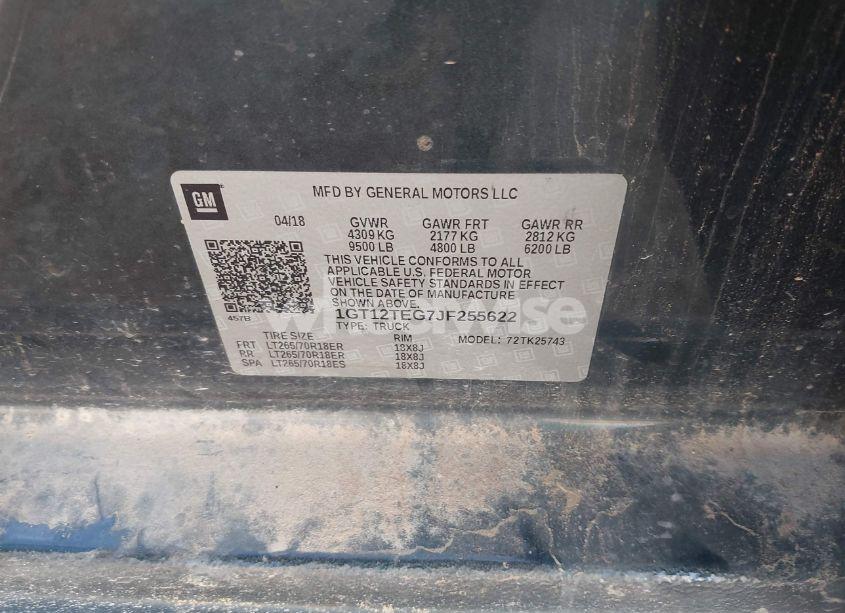 Photo 9 of 2018 Gmc Sierra 2500HD SLT (VIN 1GT12TEG7JF255622)
