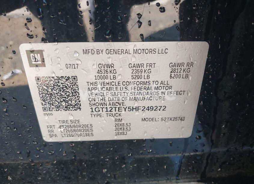 Photo 9 of 2017 Gmc Sierra 2500HD SLT (VIN 1GT12TEY5HF249272)