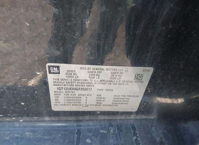 Photo 9 of 2016 Gmc Sierra 2500HD DENALI (VIN 1GT12UE80GF252617)