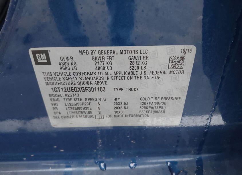 Photo 9 of 2016 Gmc Sierra 2500HD DENALI (VIN 1GT12UEGXGF301183)