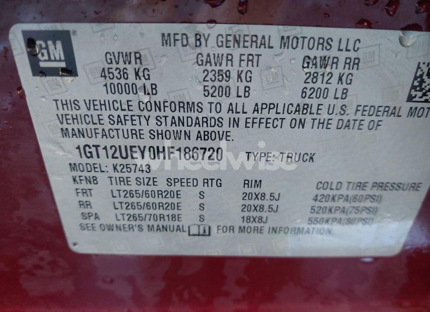 Photo 9 of 2017 Gmc Sierra 2500HD DENALI (VIN 1GT12UEY0HF186720)