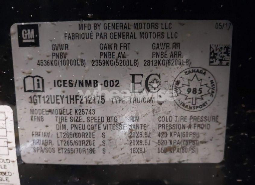 Photo 9 of 2017 Gmc Sierra 2500HD DENALI (VIN 1GT12UEY1HF212175)