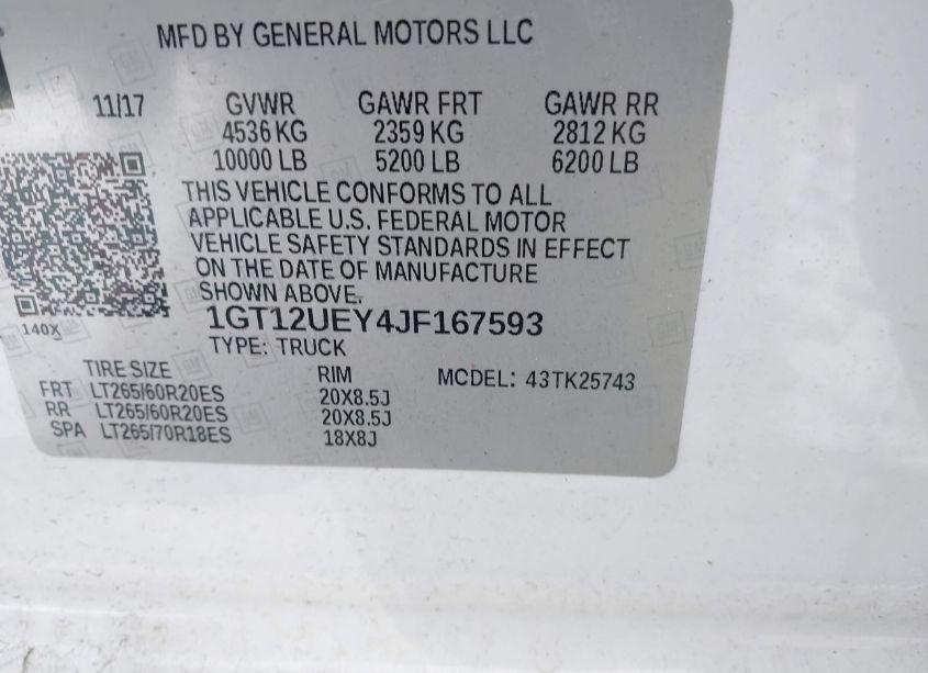 Photo 9 of 2018 Gmc Sierra 2500HD DENALI (VIN 1GT12UEY4JF167593)