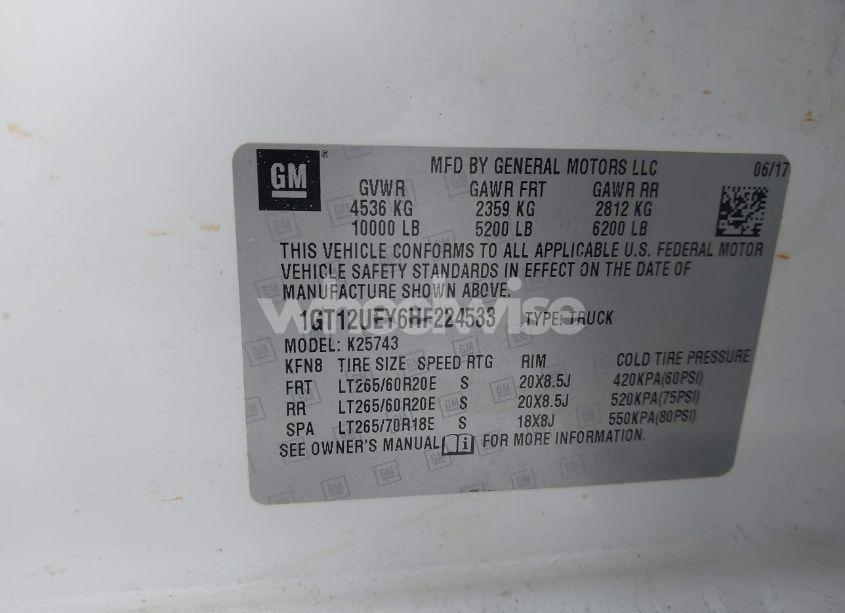 Photo 9 of 2017 Gmc Sierra 2500HD DENALI (VIN 1GT12UEY6HF224533)