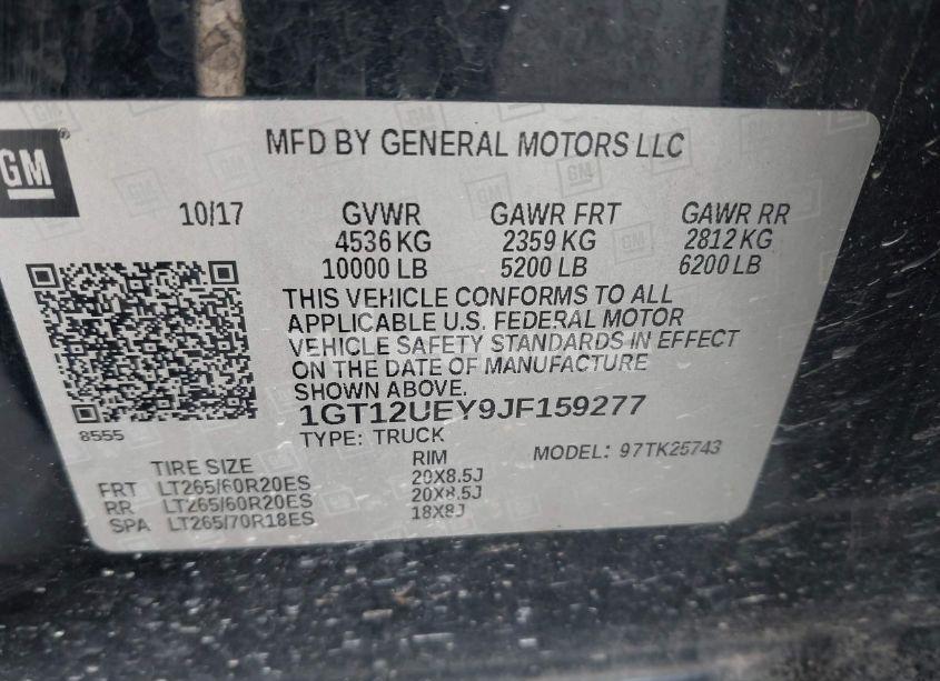 Photo 9 of 2018 Gmc Sierra 2500HD DENALI (VIN 1GT12UEY9JF159277)