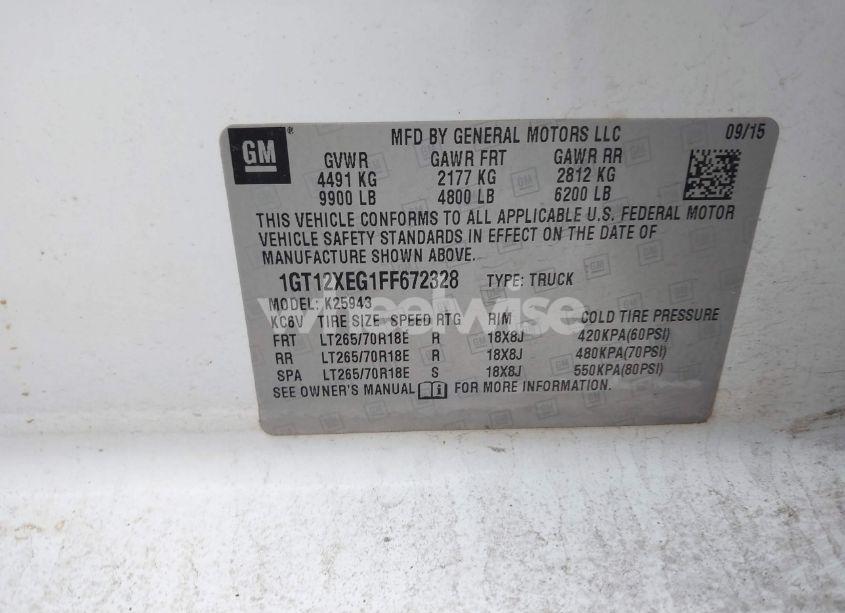 Photo 9 of 2015 Gmc Sierra 2500HD (VIN 1GT12XEG1FF672328)