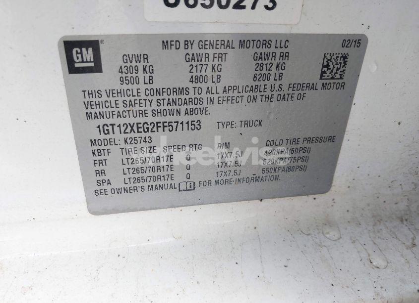 Photo 9 of 2015 Gmc Sierra 2500HD (VIN 1GT12XEG2FF571153)