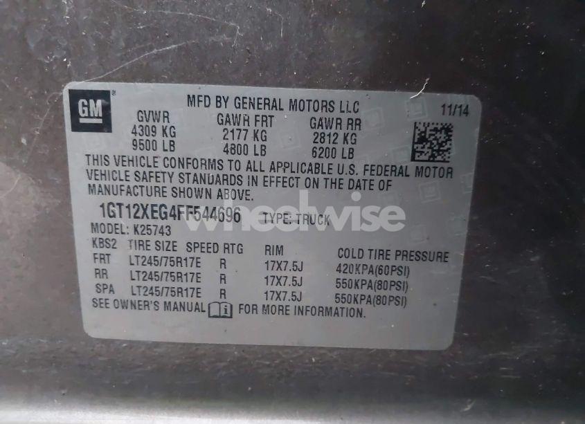 Photo 9 of 2015 Gmc Sierra 2500HD (VIN 1GT12XEG4FF544696)