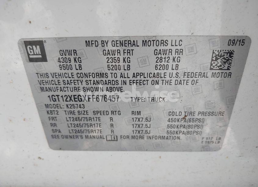 Photo 9 of 2015 Gmc Sierra 2500HD (VIN 1GT12XEGXFF676457)