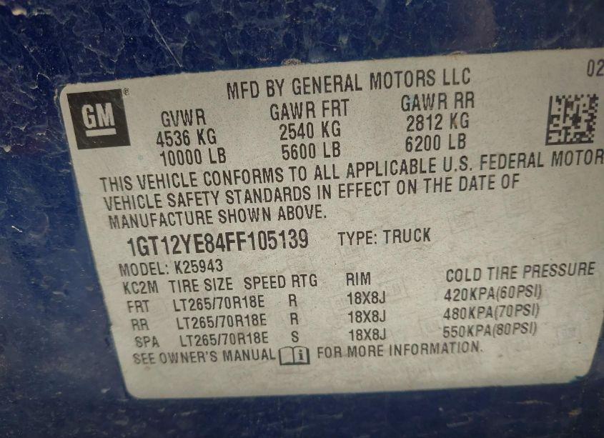 Photo 9 of 2015 Gmc Sierra 2500HD SLE (VIN 1GT12YE84FF105139)