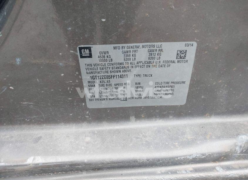 Photo 9 of 2015 Gmc Sierra 2500HD SLT (VIN 1GT12ZE85FF114311)