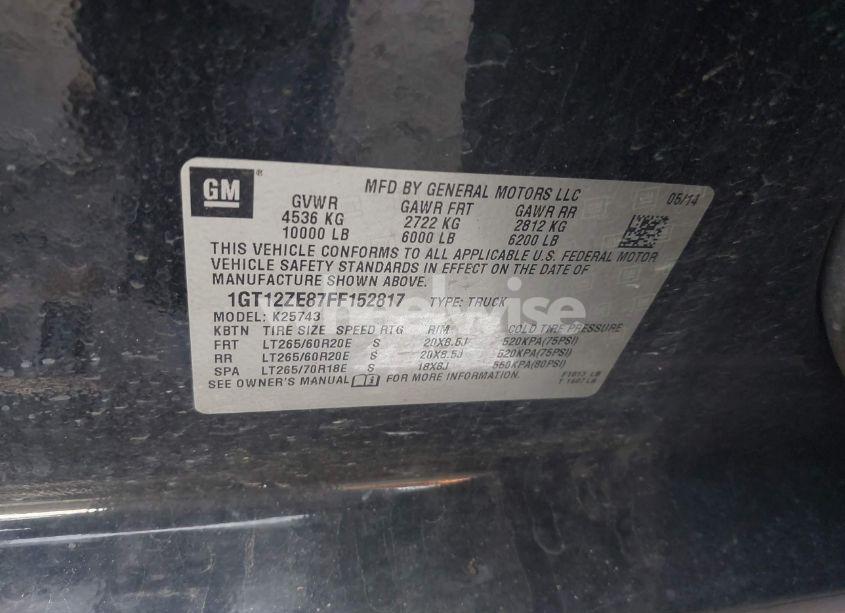 Photo 9 of 2015 Gmc Sierra 2500HD SLT (VIN 1GT12ZE87FF152817)