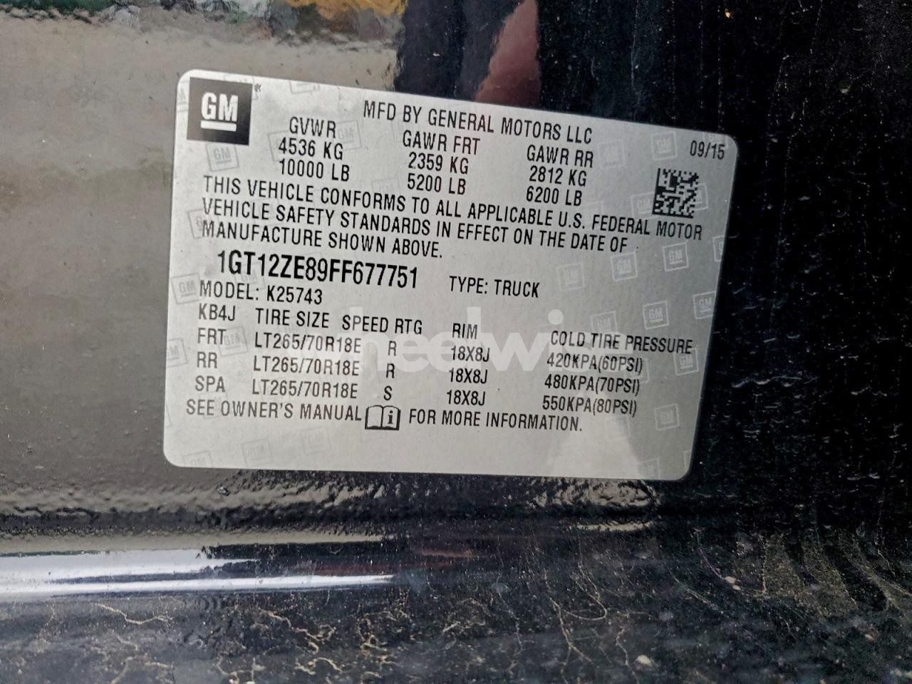 Photo 12 of 2015 GMC SIERRA K2500 SLT (VIN 1GT12ZE89FF677751)